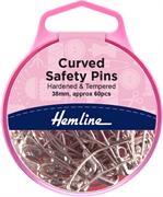 HEMLINE HANGSELL - Curved Safety Pins, 38mm (60 pcs)