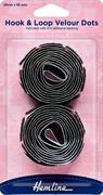 HEMLINE HANGSELL - Stick-On Hook and Loop Dots 20mm x 50 Sets - black