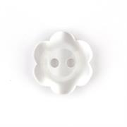 HEMLINE BUTTONS - Flat Flower Button - white 13mm
