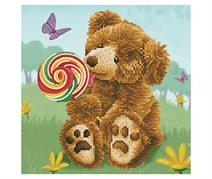 DIAMOND DOTZ - Honey Pot Bear Lolly Pop Lick - 30.50 x 30.50cm