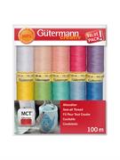 Gutermann Sewing Thread Set - Sew All 100m 10 Reels - Pastels