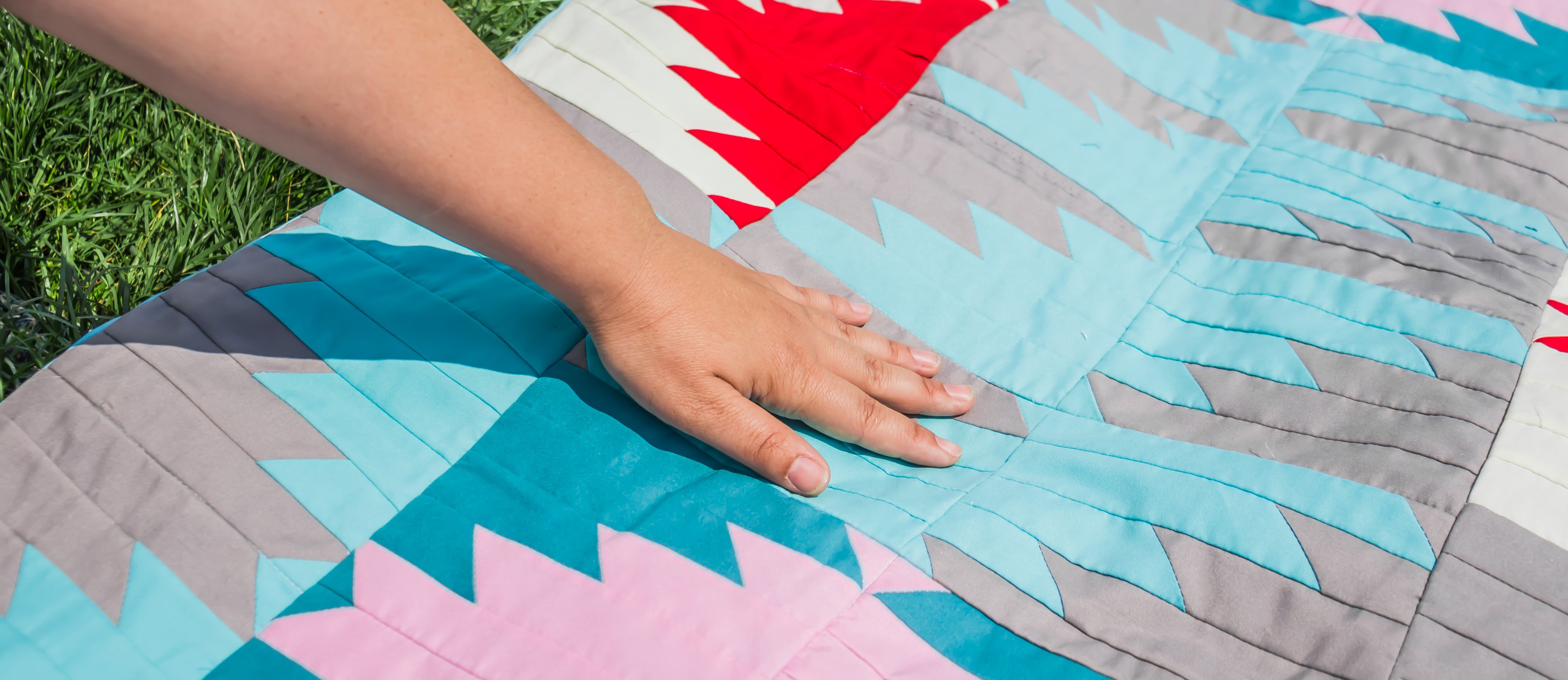Hand Background Blanket Made Scraps Fabric